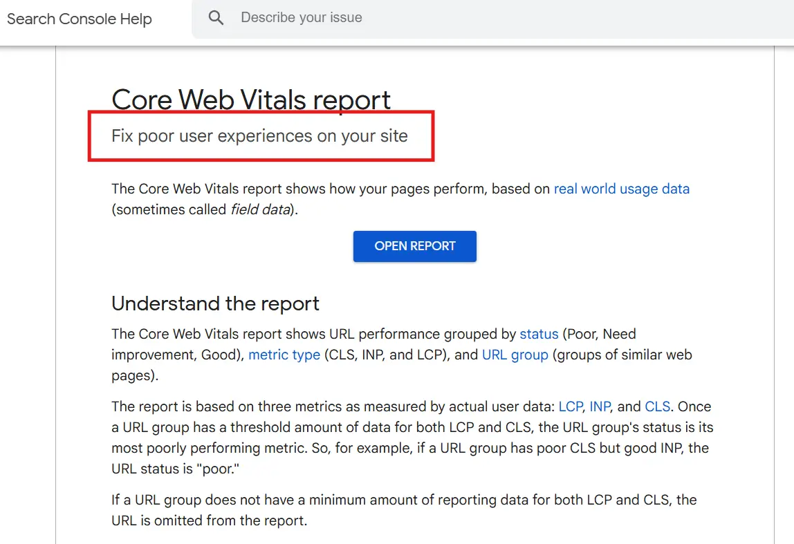 Core Web Vitals