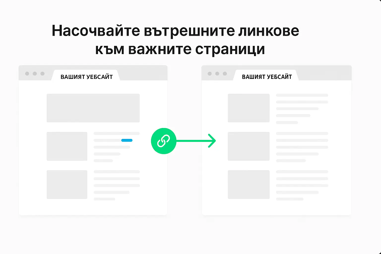 Насочвайте вътрешните линкове към важните страници Насочвайте вътрешните линкове към важните страници