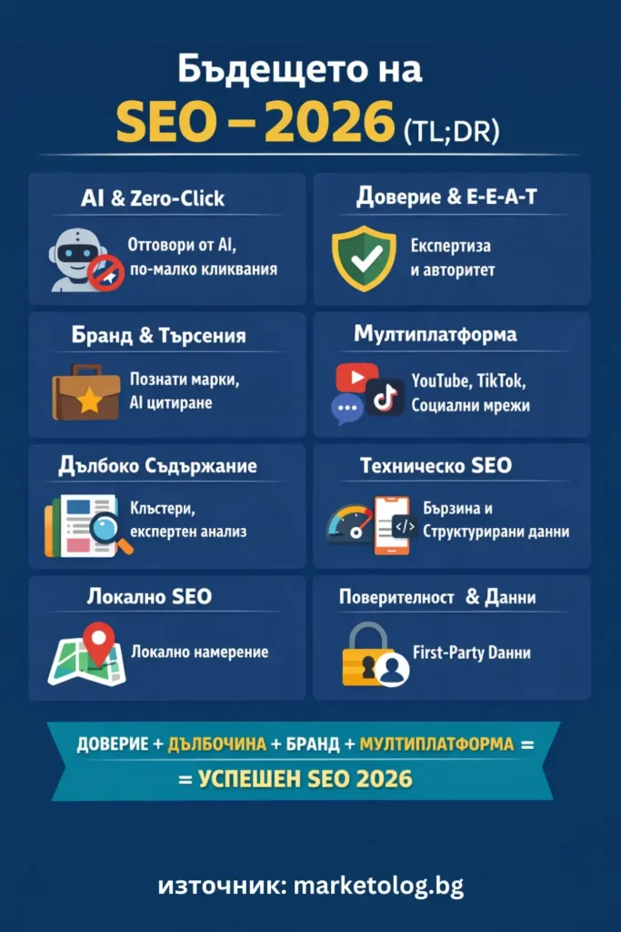 Бъдещето на SEO: За Какво Трябва да се Подготвят Маркетолозите през 2026 3 Бъдещето на SEO - TLDR