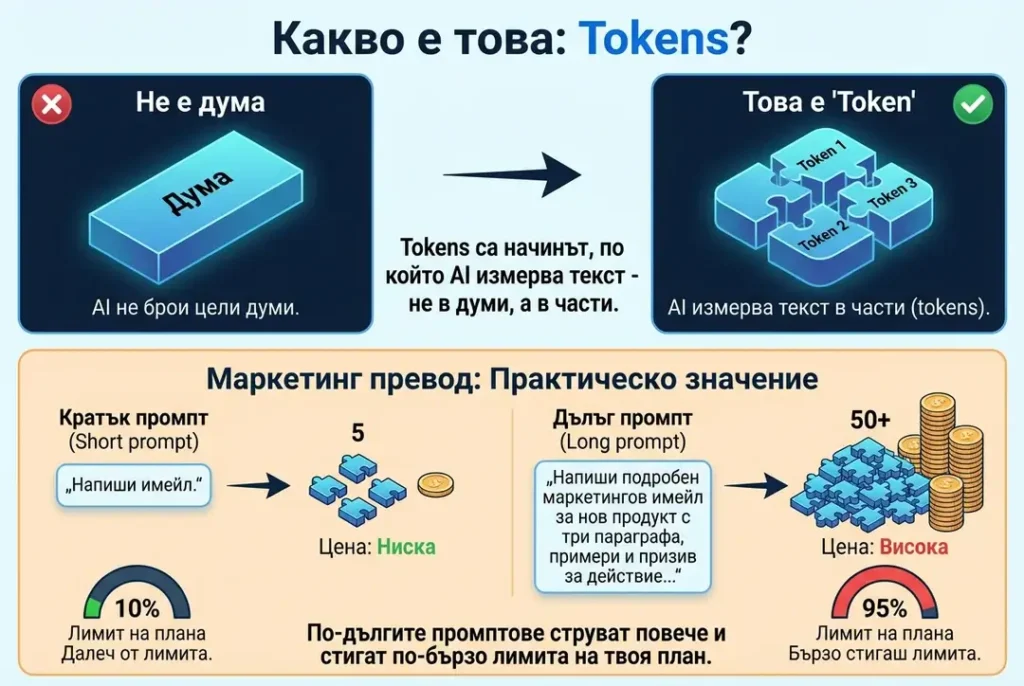 Tokens са начинът, по който AI измерва текст - не в думи, а в части